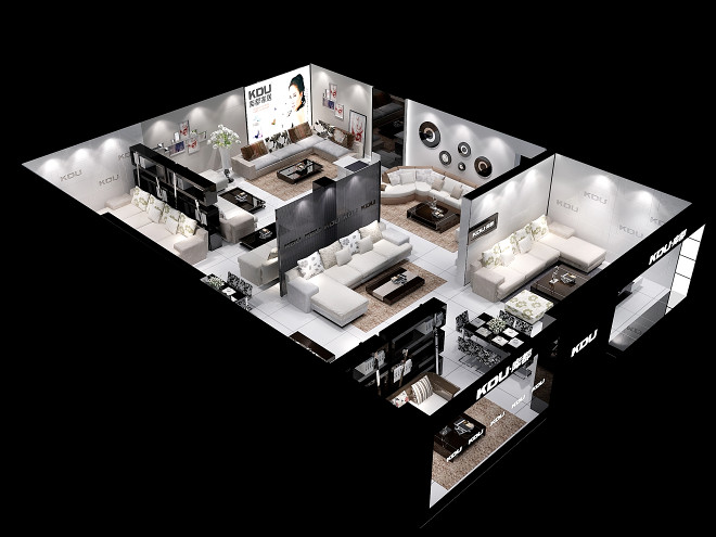 庫都家具展廳方案 私房空間設計工作室的裝修設計杰作